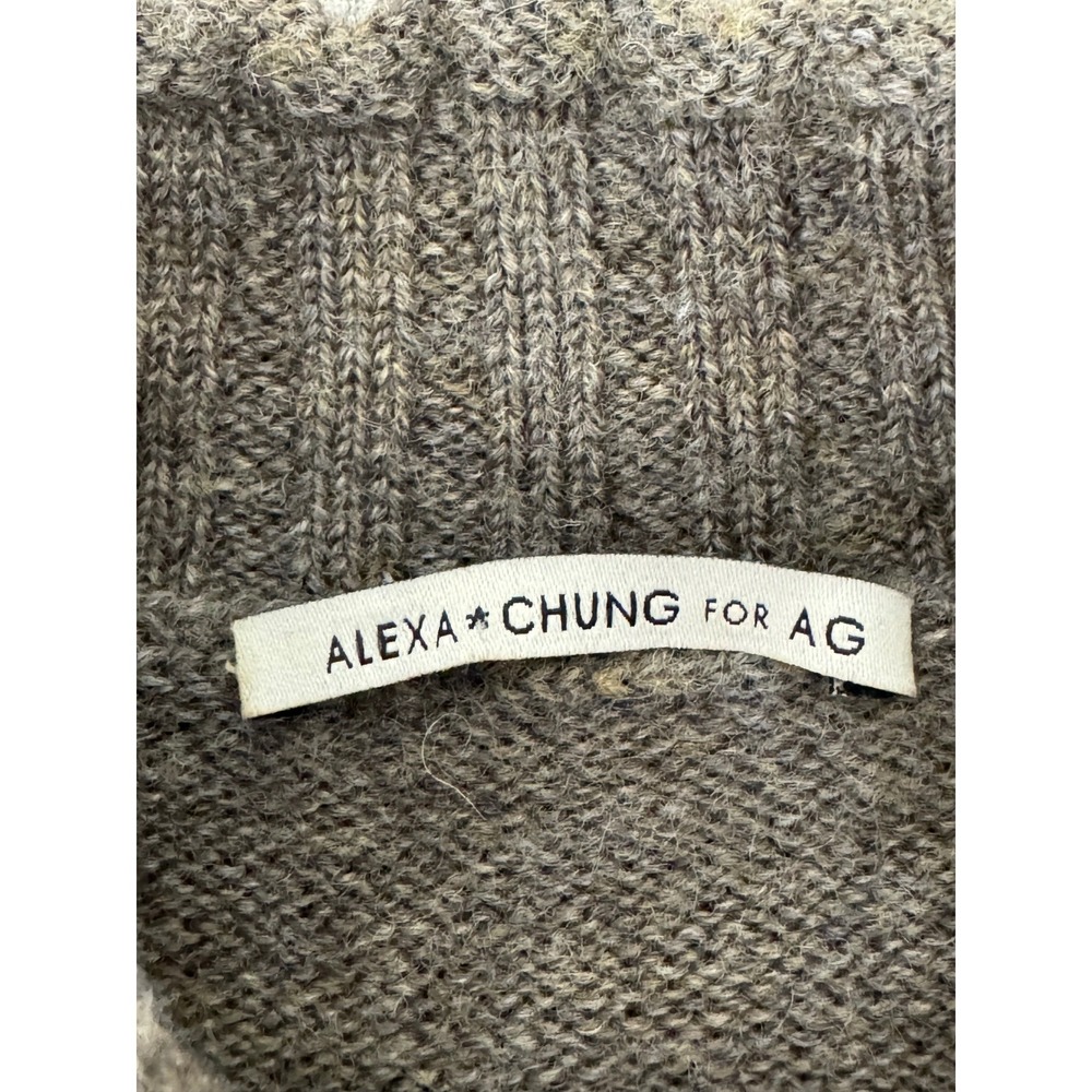 Alexa Chung for AG Mockneck Wool Sweater Women's XS Brown/Gray - Picture 6 of 10